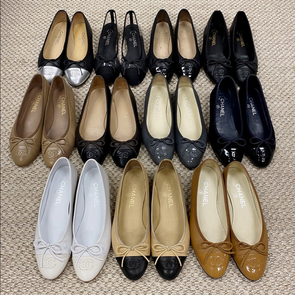 Authentic Chanel white & cream ballet flats 37.5 - Picture 12 of 12